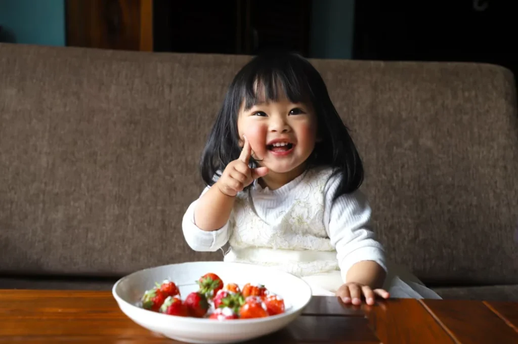 Child eating a healthy meal