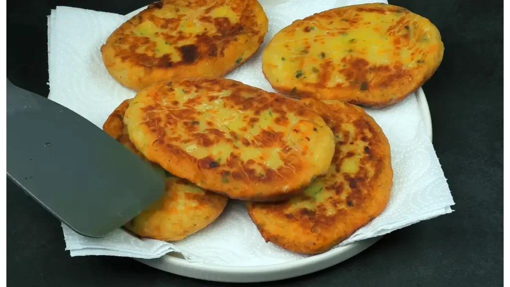 Stuffed Potato Patties With Chicken and Cheese